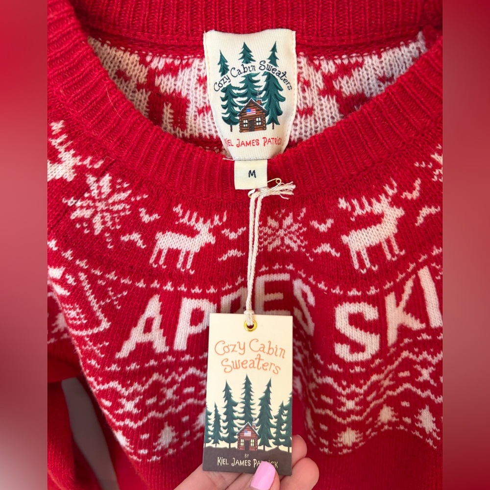 Kiel James Patrick ‘Après Ski’ Red Sweater, Women’s M, never worn with tags! - Picture 2 of 3